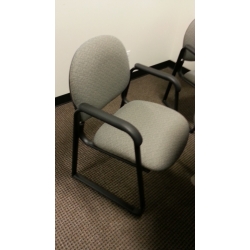Grey Sleigh Guest Side Chair with Full Arms
